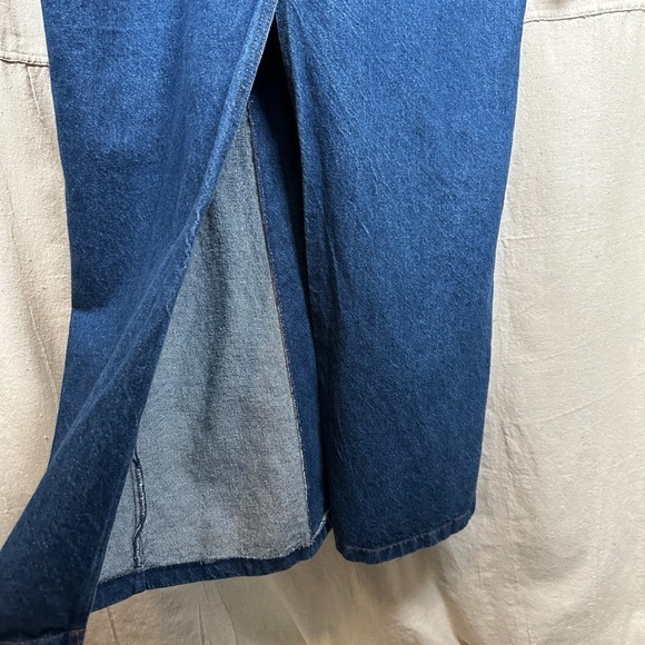 Denim Duster Long Coat Jacket Blue Button Western cowboy riding
